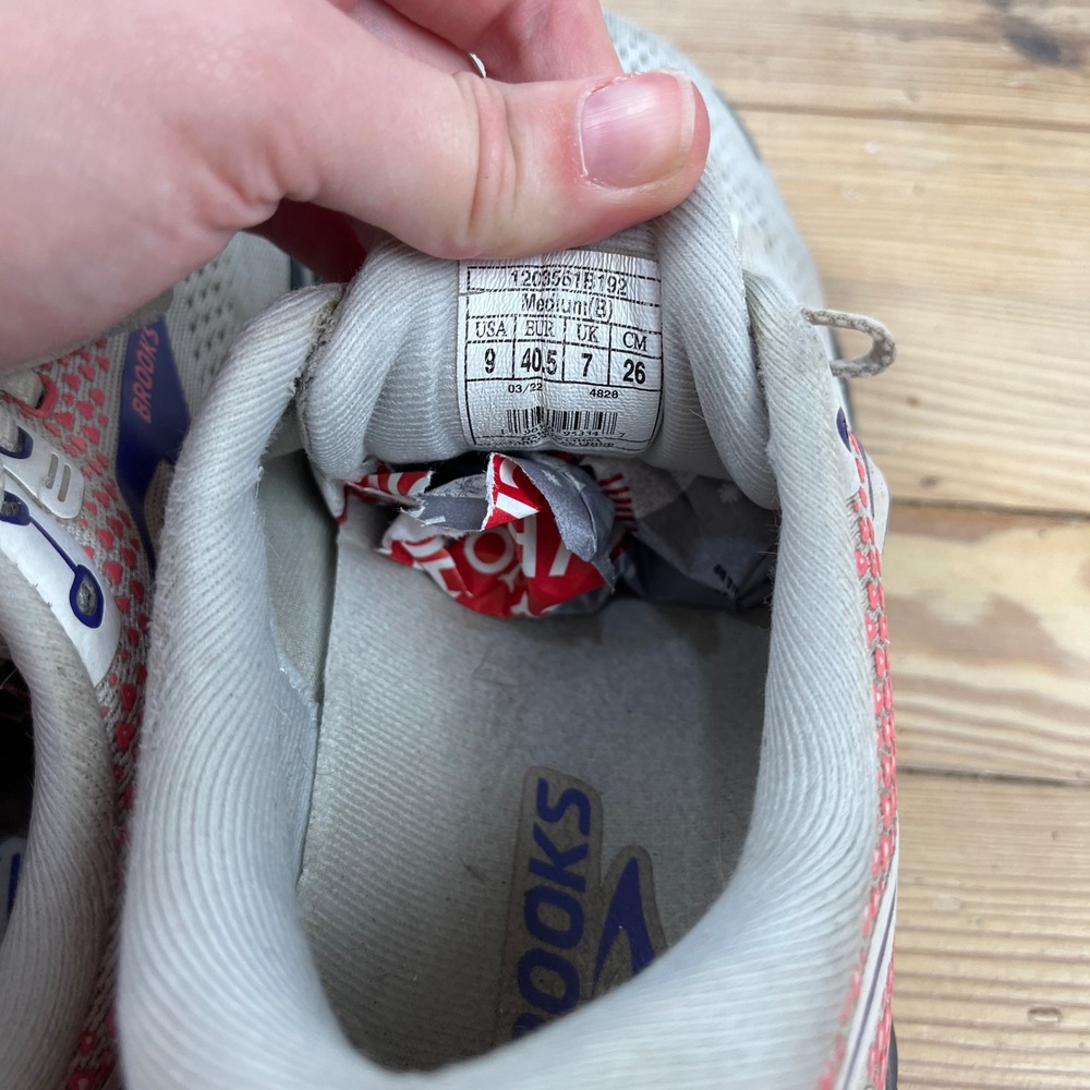 Brooks Ghost 14 Womens Running Shoes White Purple Pink 1203561B192 Size 9 Medium - Picture 6 of 10